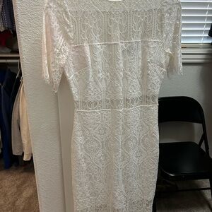 Elegant White Lace Dress